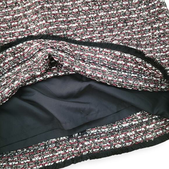 LOFT Outlet Metallic Fringe Tweed Textured Sequin Mini Skirt Women Sz 14 - Picture 6 of 8